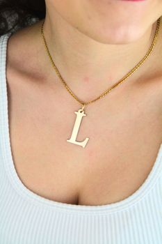 Złota zawieszka literka L 333 – 3 cm  Elegancki wisiorek z inicjałem (1).jpg